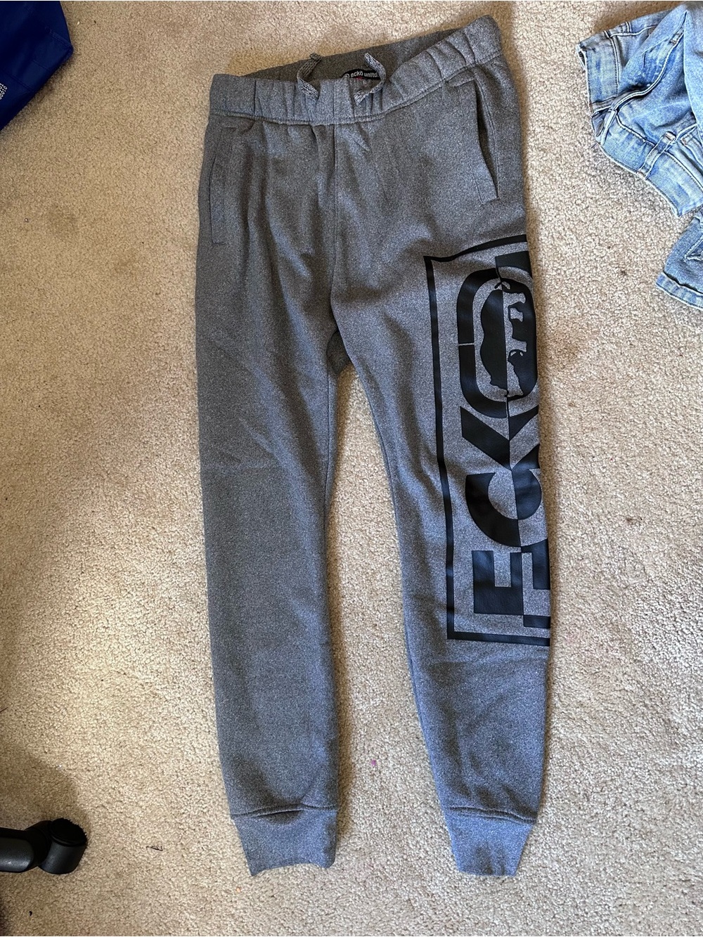 Ecko Unltd. Heather Gray Sweatpants with Logo Waistband